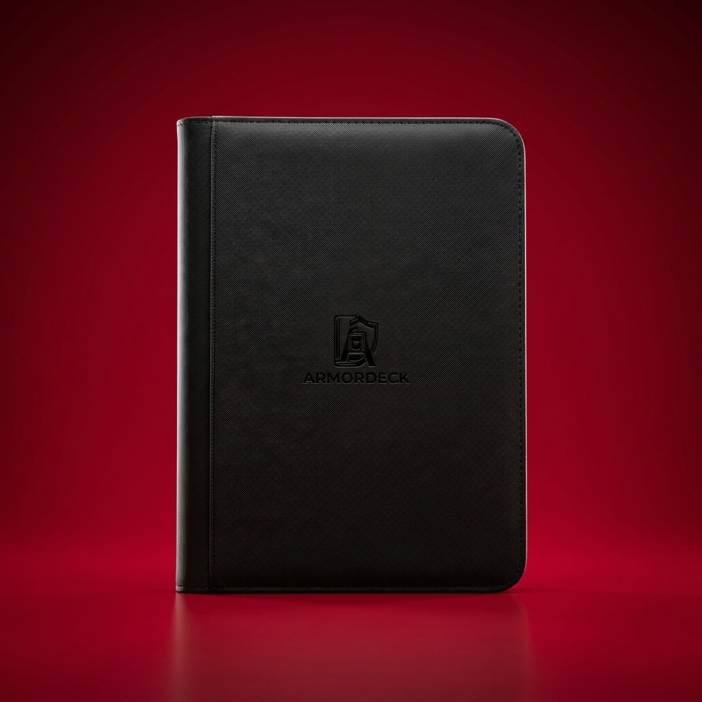 Classeur de protection 360 cartes TCG noir grande capacité cuir synthétique ArmorDeck